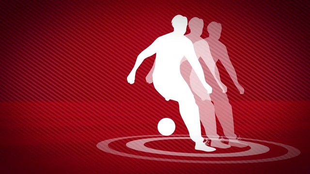 サッカー選手のシルエットアニメーション　ループ