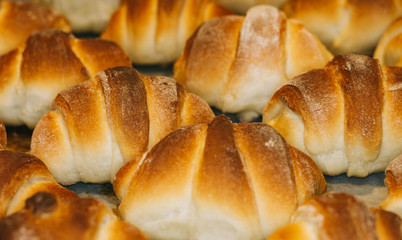Homemade croissants with sweet filling