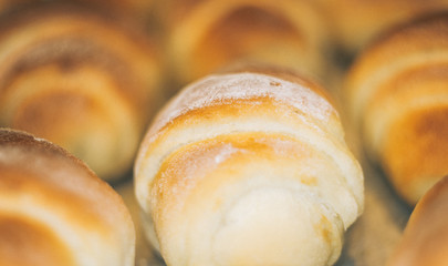 Homemade croissants with sweet filling