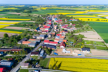 Aerial view on the small village