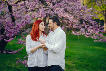 elegant family in a park