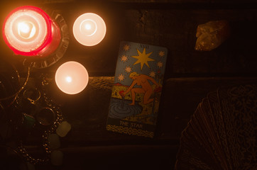 The Star Tarot card. Fortune teller.