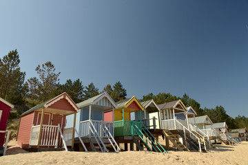 Huts on beach at Holkham Sands, Norfolk
