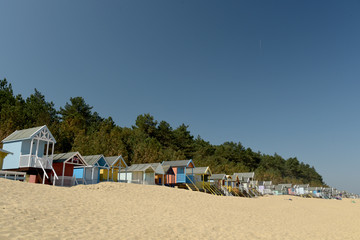 Huts on beach at Holkham Sands, Norfolk