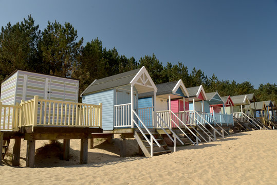 Huts on beach at Holkham Sands, Norfolk