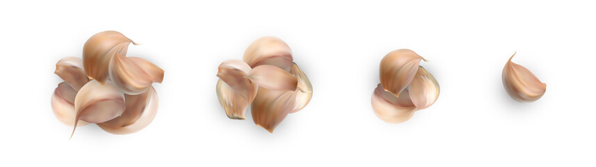 Naklejka premium Realistic Vector Garlic Isolated