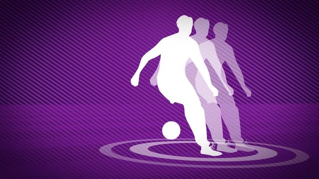 サッカー選手のシルエットアニメーション　ループ