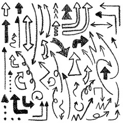 クレヨンで描いた矢印のイラスト