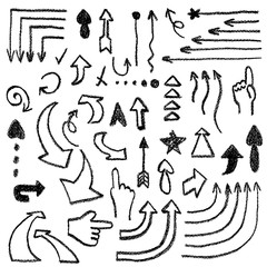 クレヨンで描いた矢印のイラスト