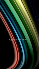 Fluid mixing colors, vector wave abstract background