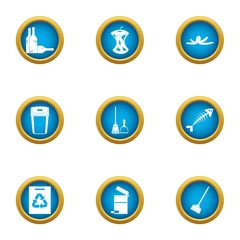 Miscarry icons set. Flat set of 9 miscarry vector icons for web isolated on white background