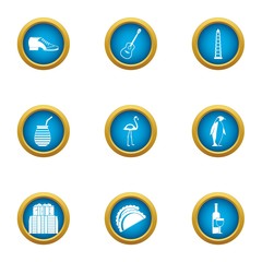 Parkland icons set. Flat set of 9 parkland vector icons for web isolated on white background