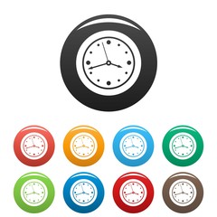 Clock design icon. Simple illustration of clock design vector icons set color isolated on white