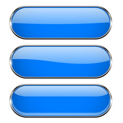 Blue oval buttons with chrome frame