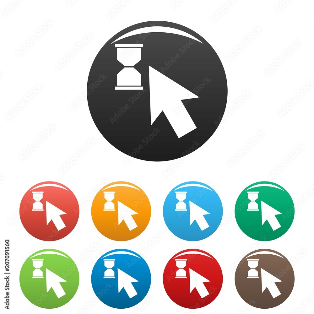 Poster cursor wait icon. simple illustration of cursor wait vector icons set color isolated on white