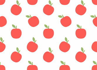 Seamless pattern with Apple, flat style. isolated on white background