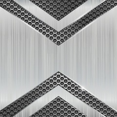 Metal 3d background with perforation