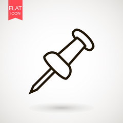 Pin icon vector. Location sign Isolated on white background. Navigation map, gps, direction, place, compass, contact, search concept. Flat style for graphic design, logo, Web, UI, mobile app, EPS10.