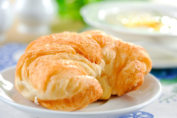 Croissants and corn soup