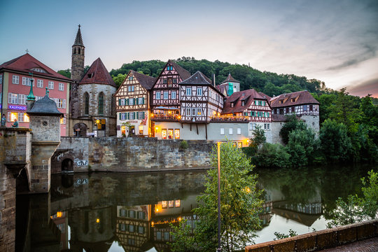 Altstadt von Schw&auml;bisch Hall in Schwaben Hohenlohe
