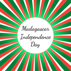 Independence Day in Madagascar. 26 June. Rays from the center, colors of the flag of Madagascar