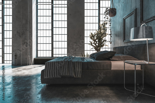 Großes modernes Schlafzimmer in Loft\ Großes modernes Schlafzimmer in Loft\