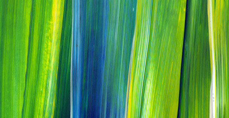 Abstract acrylic painting for use as background, texture, design element. Modern art in Mixed colours of green, blue, yellow.