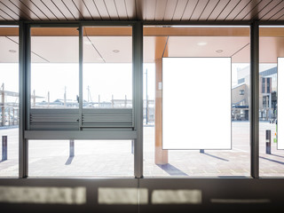 Mock up Billboard Light box at Bus Station Media outdoor