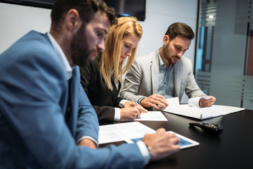 Picture of business people discussing in office
