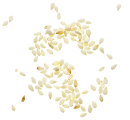 Sesame seeds isolated on white background