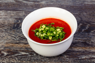 Tasty gazpacho soup