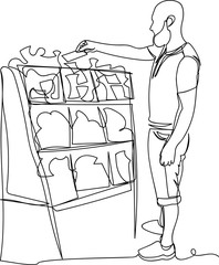 a person chooses a product in the store