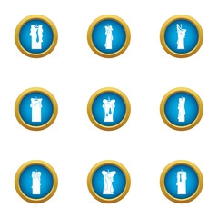 Plug icons set. Flat set of 9 plug vector icons for web isolated on white background