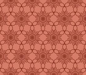 creative geometric ornament on color background. Seamless vector illustration. For interior design, wallpaper, invitation