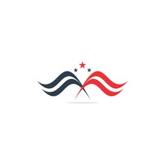 abstract wings flag usa logo