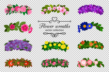 Obraz premium Zestaw wieńców kwiatowych