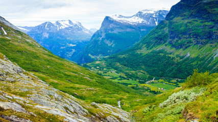 Obraz premium Mountains summer landscape in Norway.