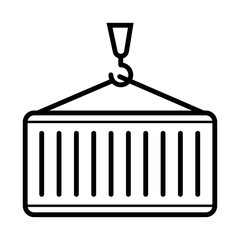 Crane & Container Icon on Flat UI Colors with Different Shape