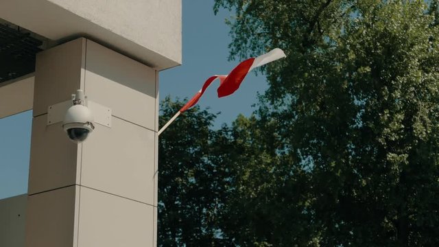 Flag Of Poland On building