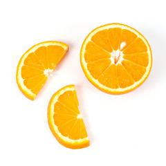 fresh orange fruit on white background isolate.