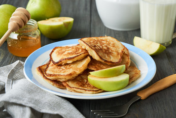 Apple fritters on a plate              