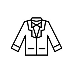 wedding suit icon. groom suit with bowtie for wedding party event illustration. simple clean monoline symbol.