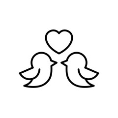 love bird couple icon for wedding concept illustration design. simple clean monoline symbol.