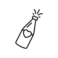 wedding champagne icon. wedding wine icon. simple clean monoline symbol.