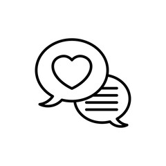 love chat icon. wedding forum logo. simple clean monoline symbol.