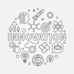 Innovation vector round concept linear illustration