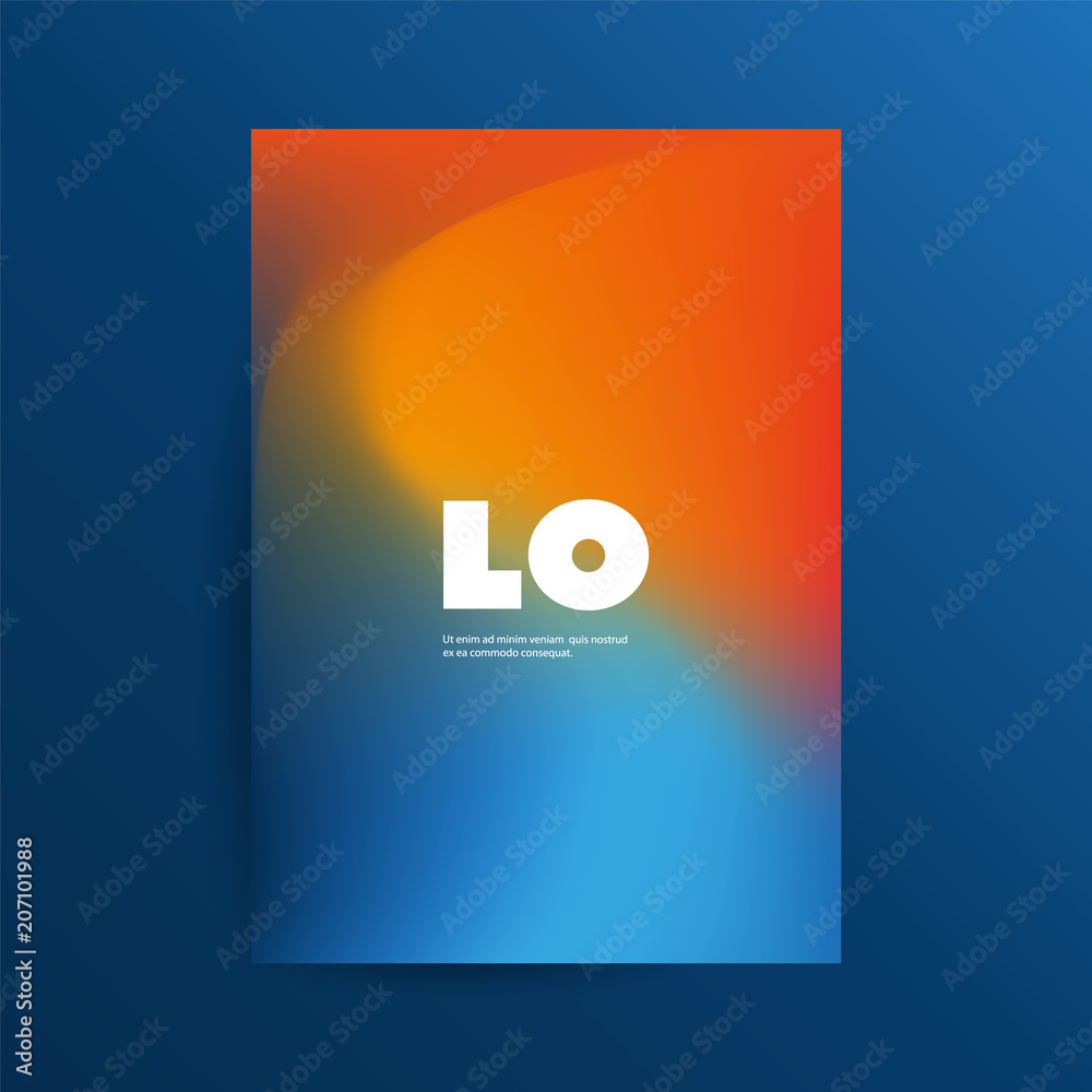 Wall mural colorful flyer or cover design for your business with abstract blurred pattern - applicable for repo