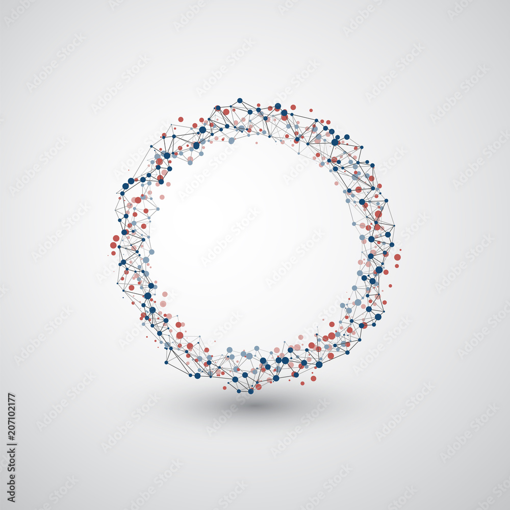 Poster abstract cloud computing and global network connections concept design with transparent geometric me