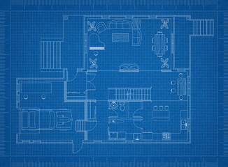 Apartment plan blueprint
