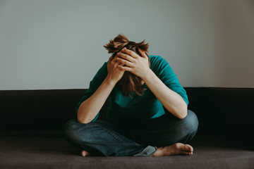 stressed woman, despair and depression